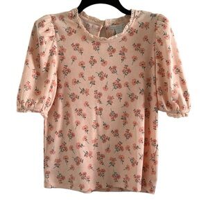 Design History Women’s Floral Short Sleeve Printed Shirt Size Small